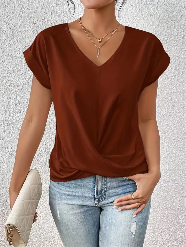 Linea Aarhus® | Komfortabel T-shirt med elegant halsudskæring (MIDLERTIDIGT 1+1 GRATIS!) Charlotte Odense