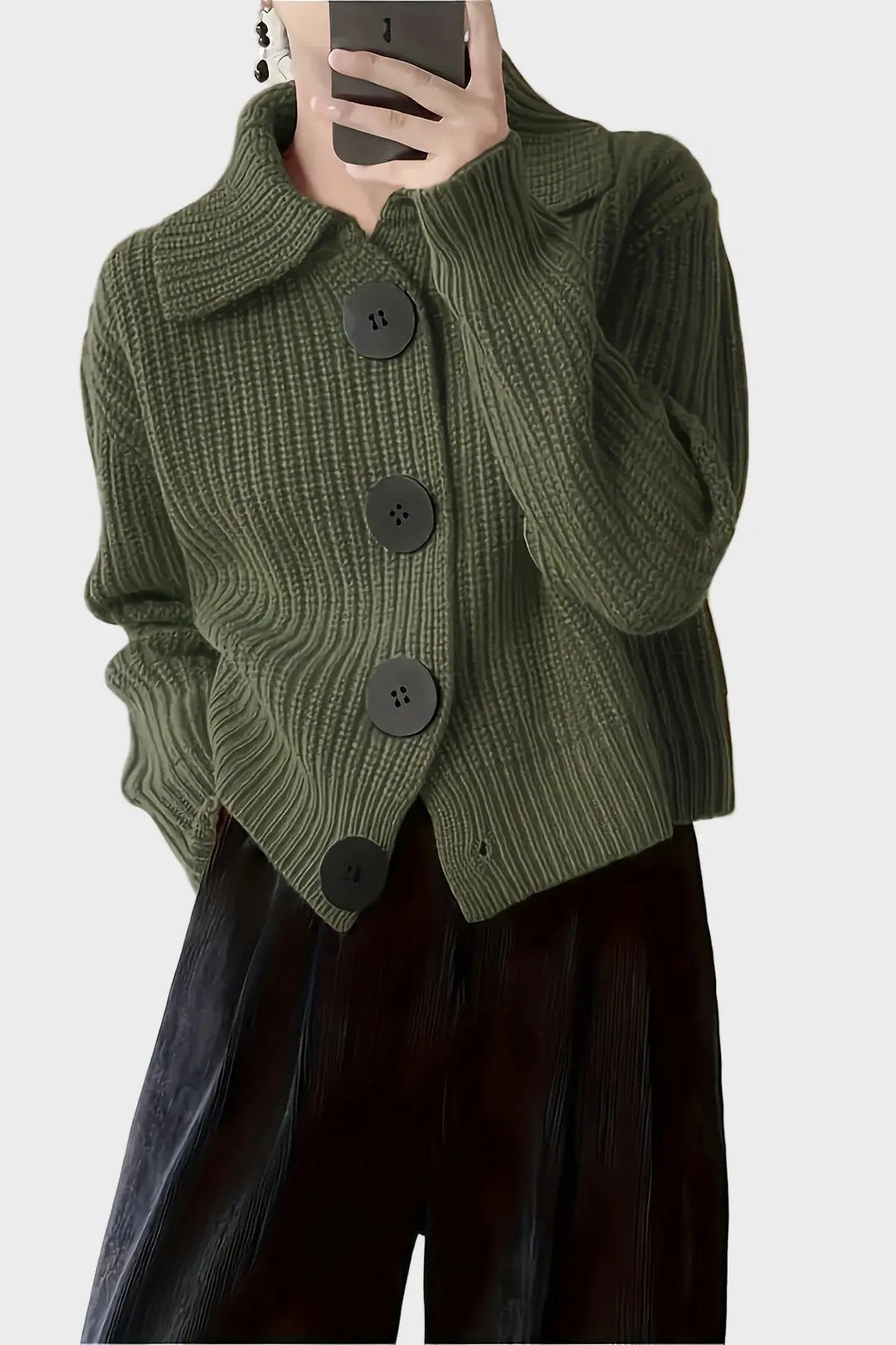 Astrid | Olivengrøn Cardigan Charlotte Odense