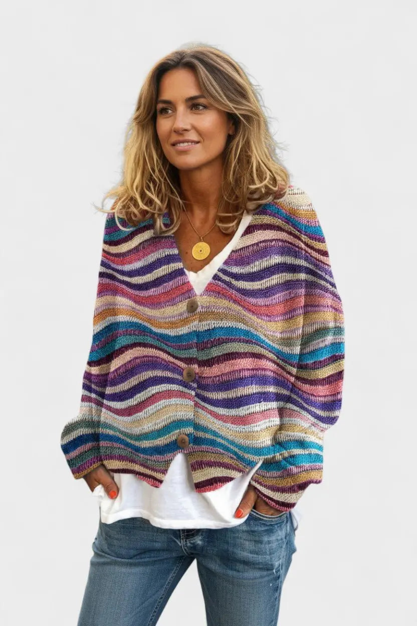 Fran™ | Livlig cardigan med knapper Charlotte Odense
