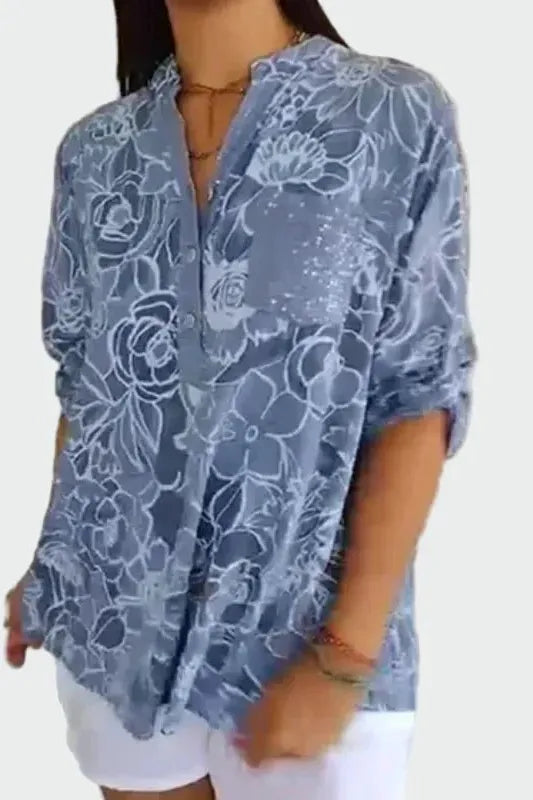 Johanne | Blå blomsterbluse Charlotte Odense