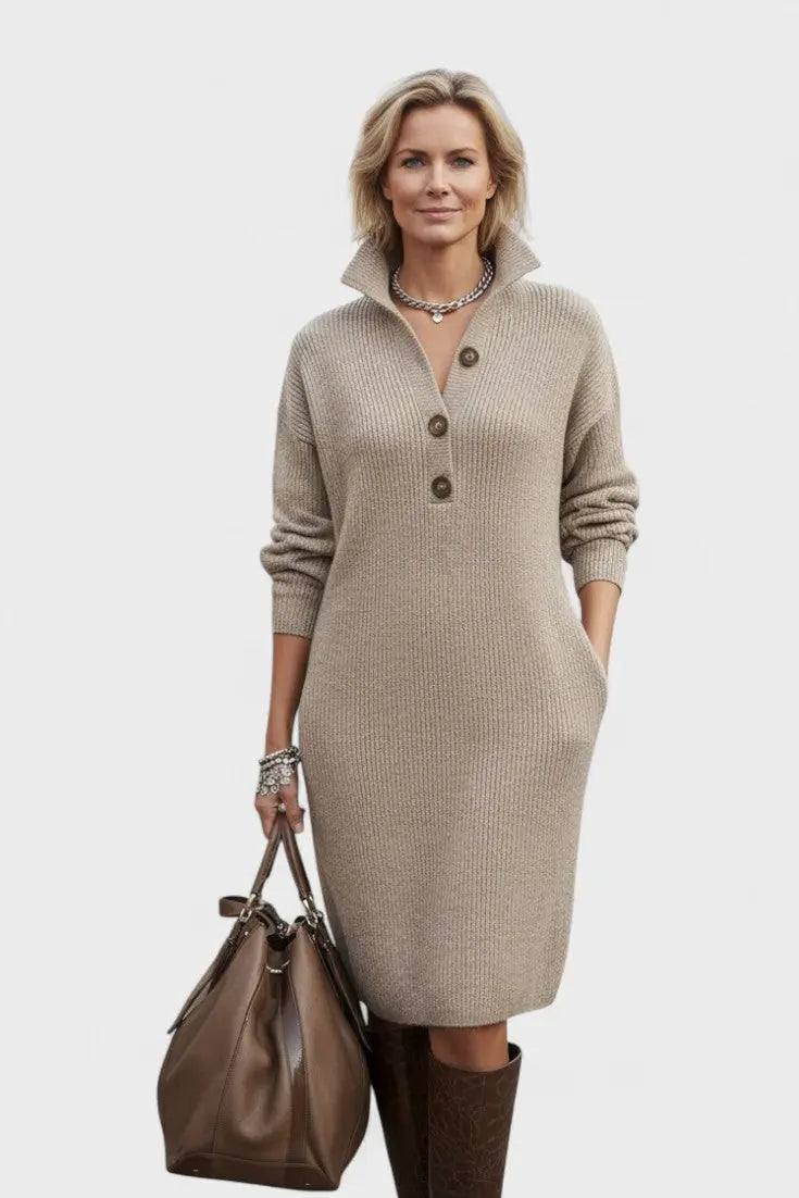 Kornelia™ | Elegant Strikket Kjole Charlotte Odense