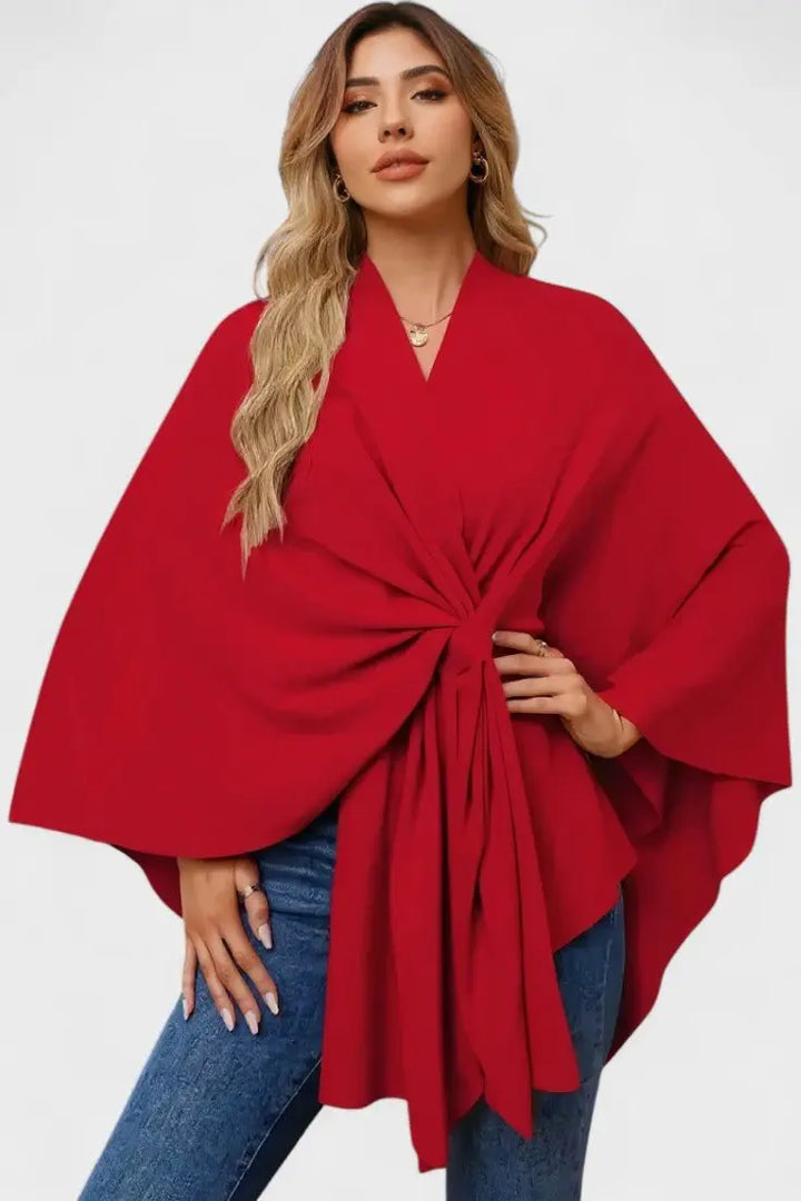 Yvette | Elegant Draperet Poncho Charlotte Odense