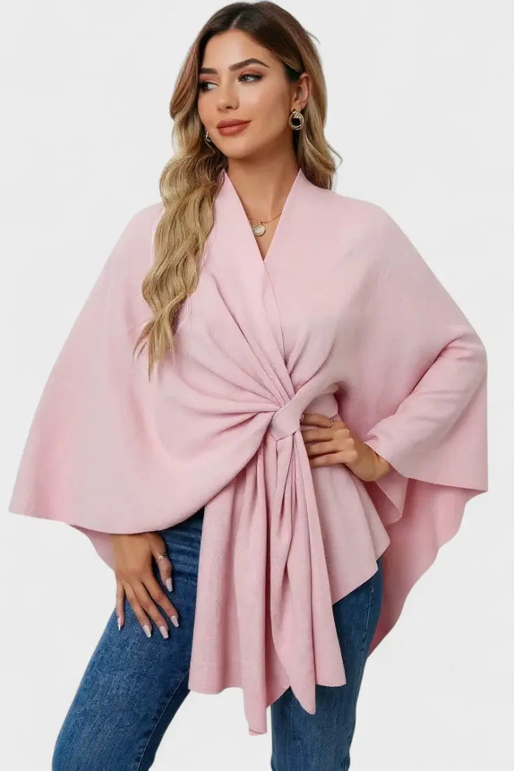 Yvette | Elegant Draperet Poncho Charlotte Odense